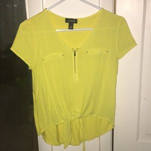 A. Byer Yellow Tie Top